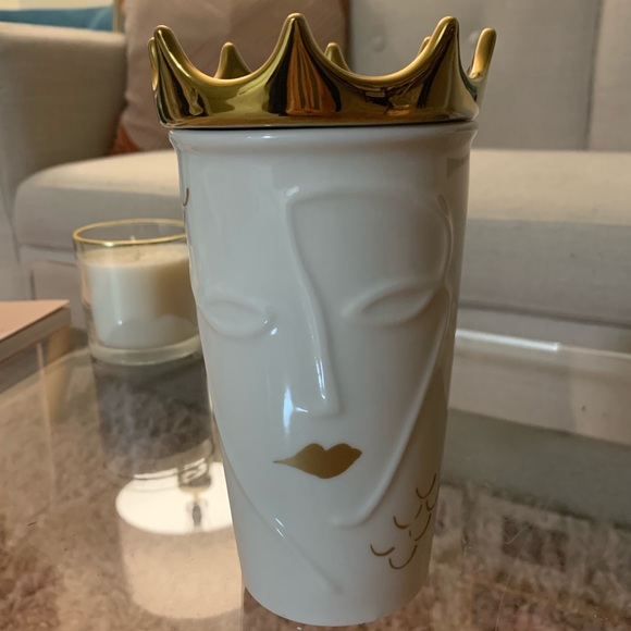 Starbucks Gold Crown Ceramic Travel Mug Tumbler - Picture 4 of 5